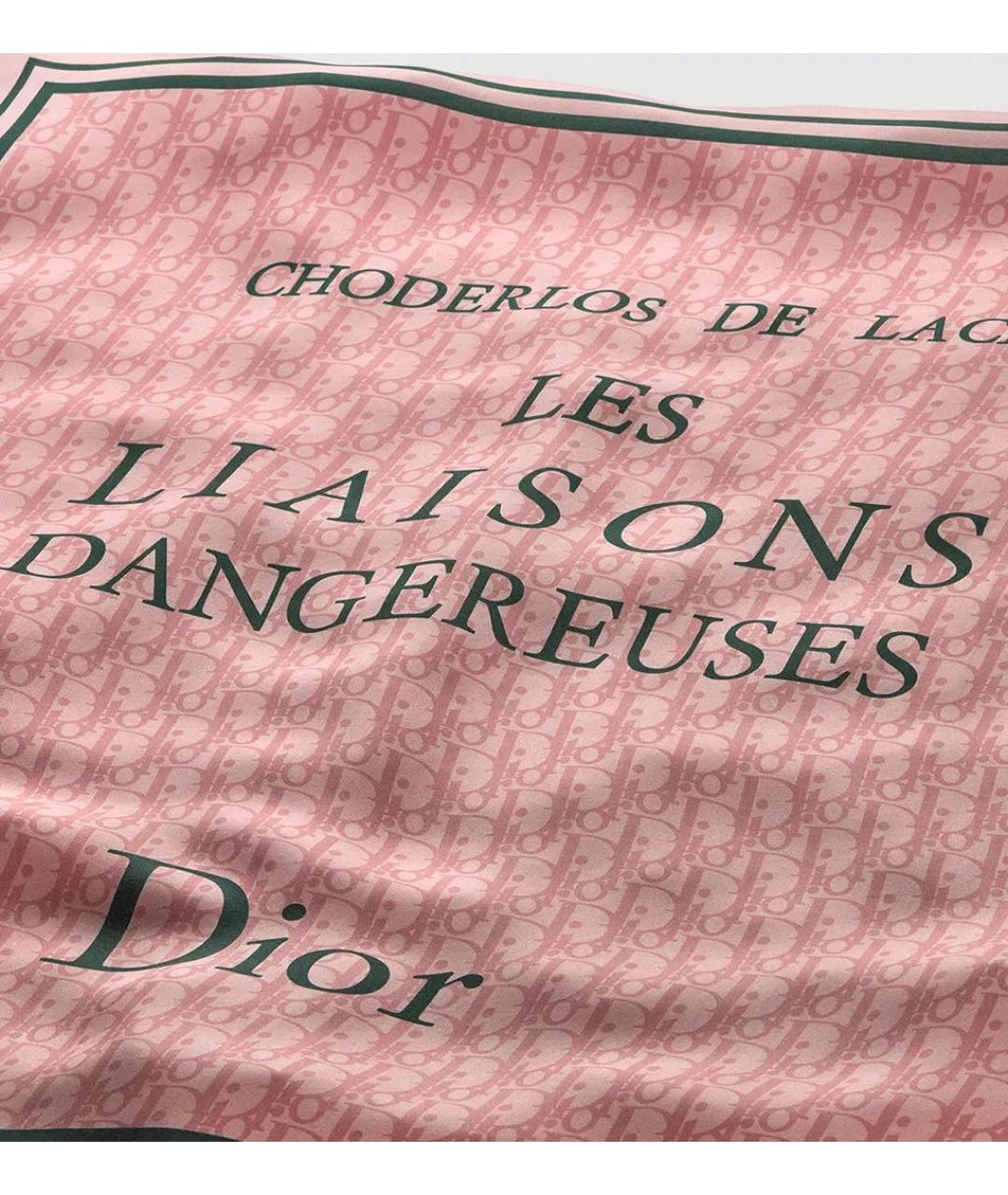 CHRISTIAN DIOR Розовый шелковый платок, фото 2