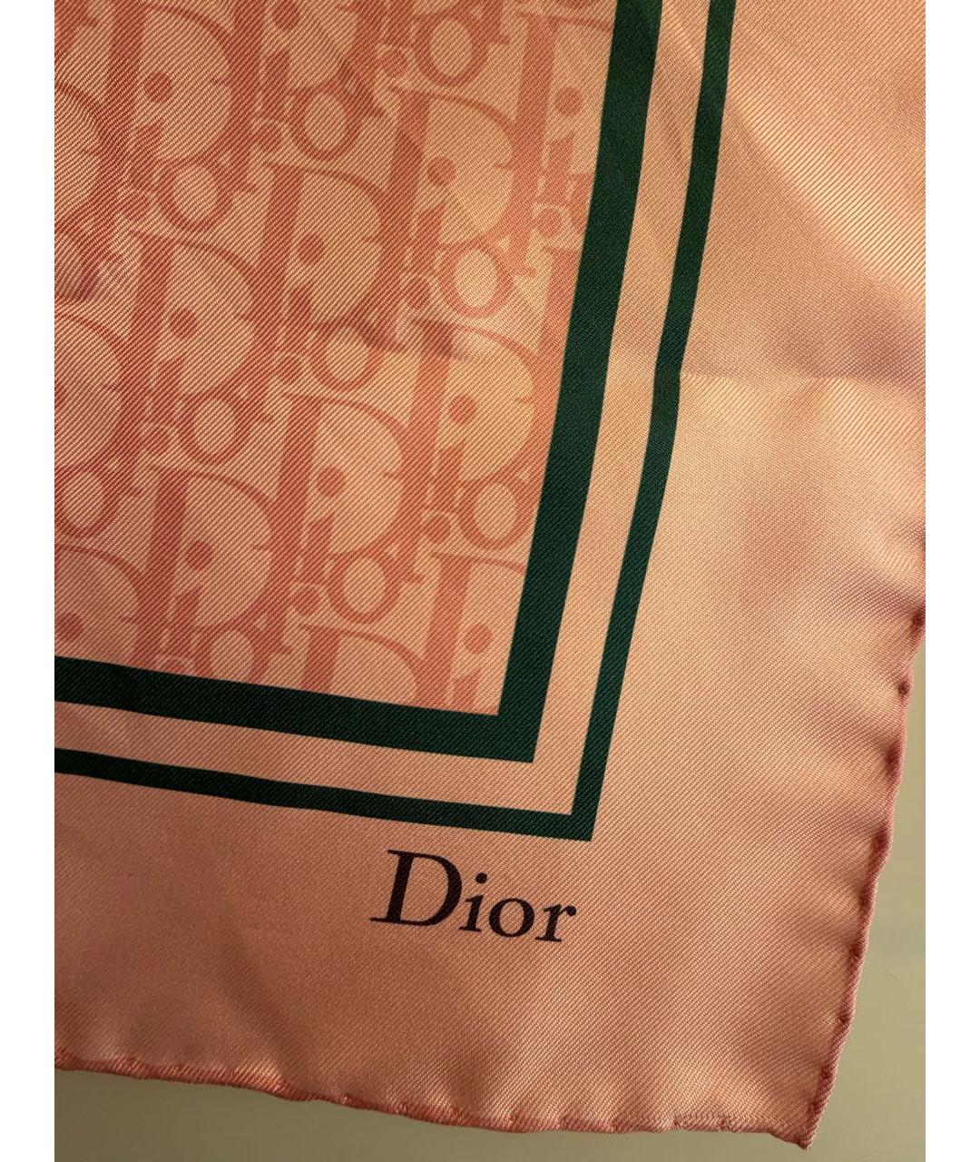 CHRISTIAN DIOR Розовый шелковый платок, фото 6