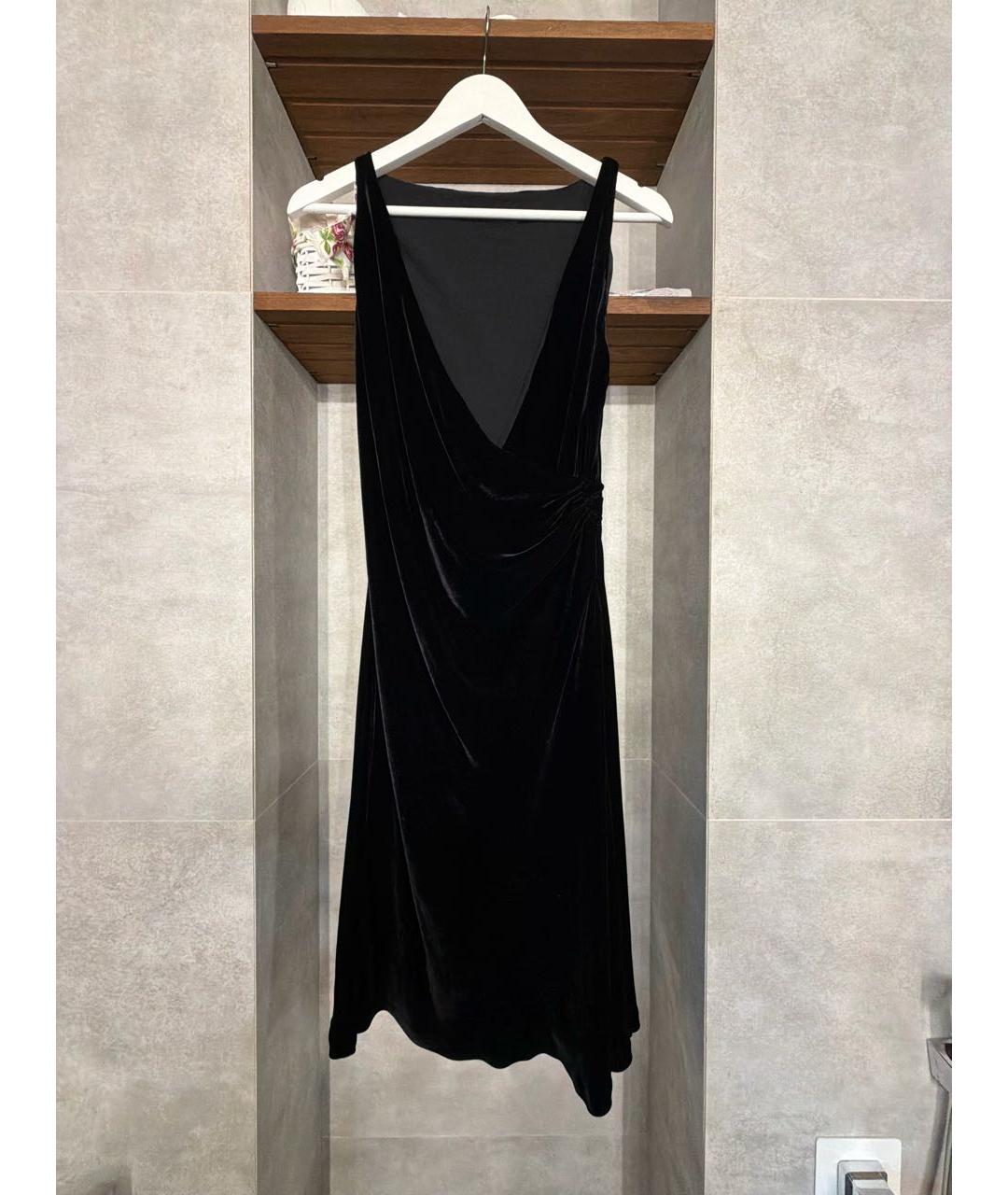 RALPH LAUREN Черное бархатное вечернее платье, фото 6