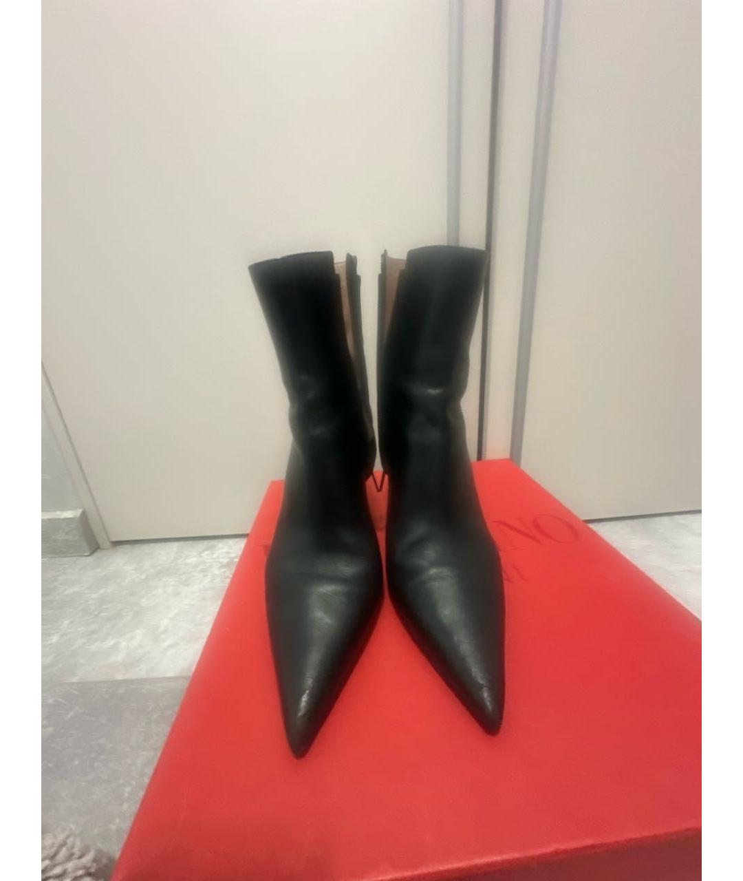 VALENTINO Черные кожаные ботильоны, фото 2