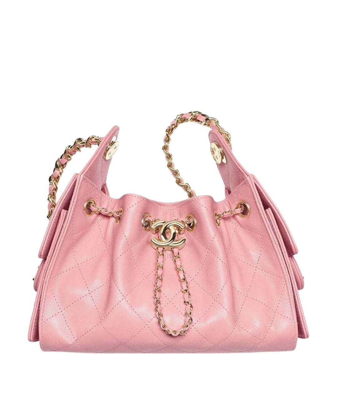 CHANEL Розовая кожаная сумка тоут, фото 1