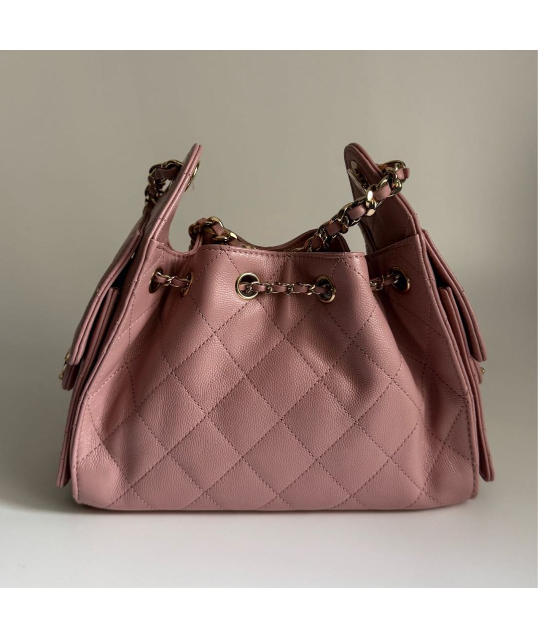 CHANEL Розовая кожаная сумка тоут, фото 3