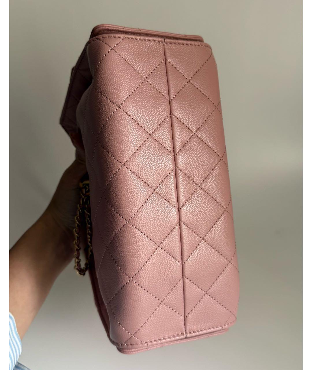CHANEL Розовая кожаная сумка тоут, фото 7