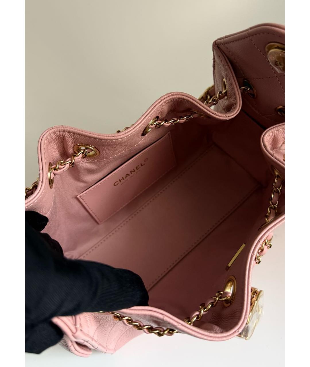 CHANEL Розовая кожаная сумка тоут, фото 4