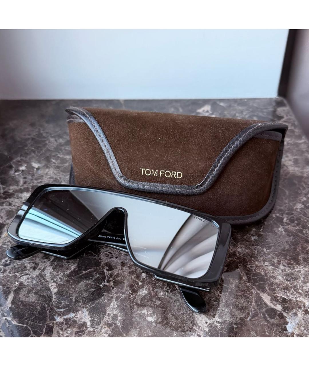 TOM FORD Черные пластиковые солнцезащитные очки, фото 4