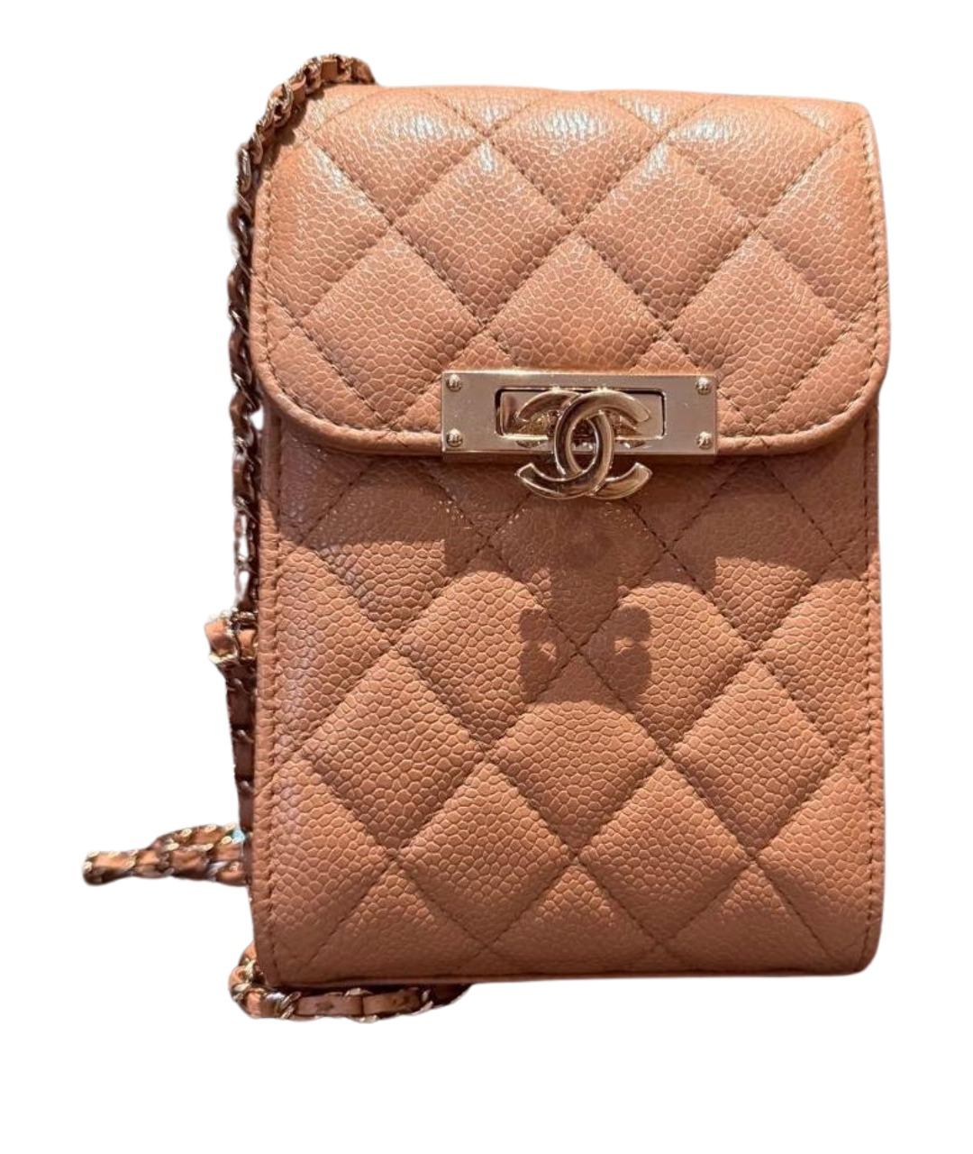 CHANEL Бежевая кожаная сумка через плечо, фото 1