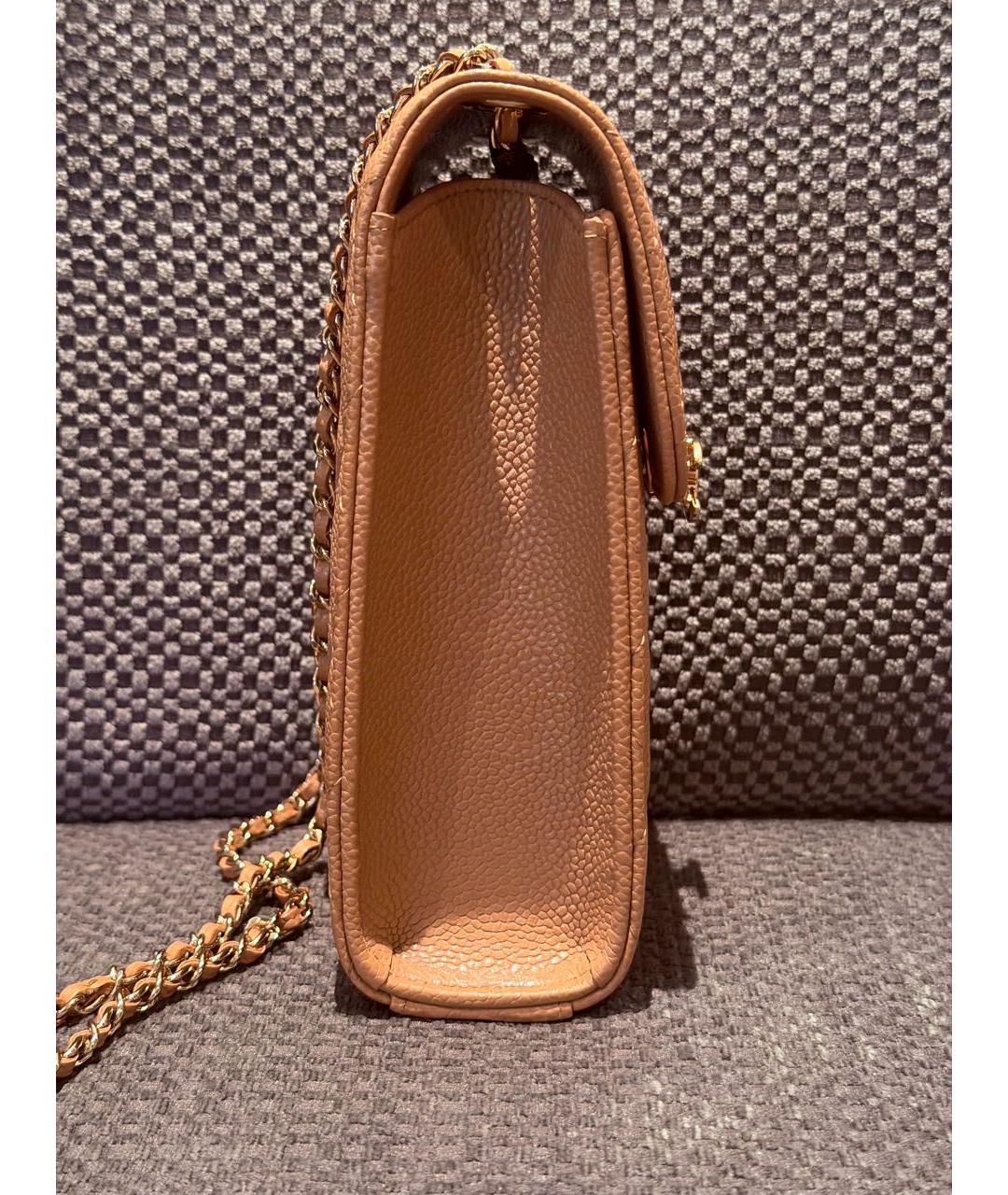 CHANEL Бежевая кожаная сумка через плечо, фото 4
