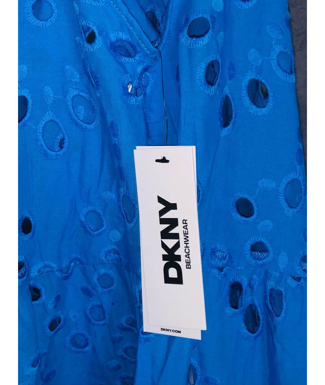 DKNY Голубая хлопковая туника, фото 5