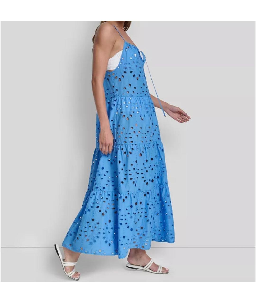 DKNY Голубая хлопковая туника, фото 4