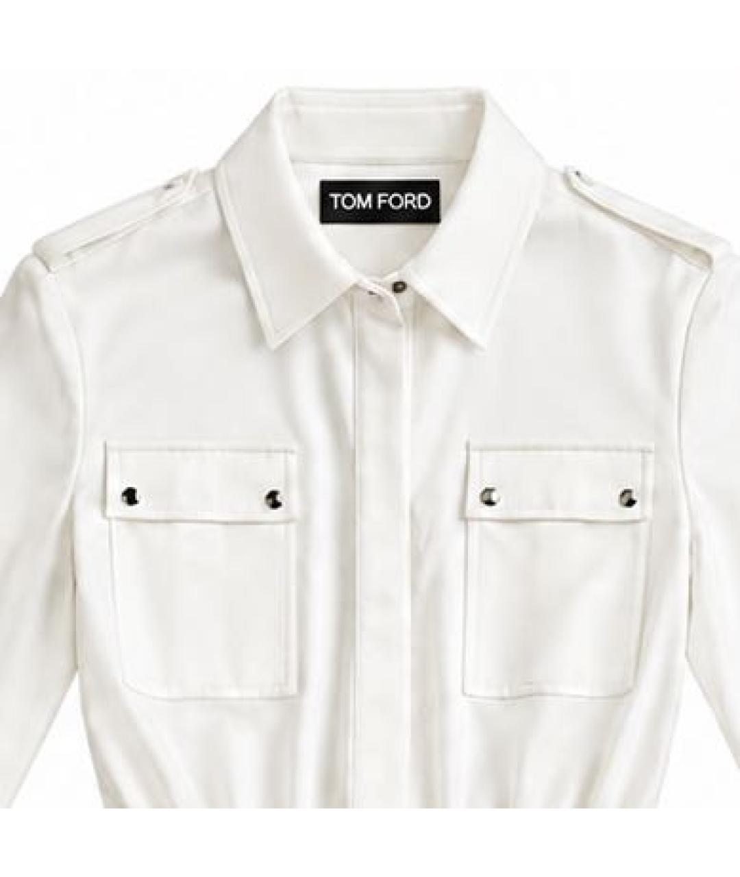TOM FORD Белое вискозное повседневное платье, фото 2