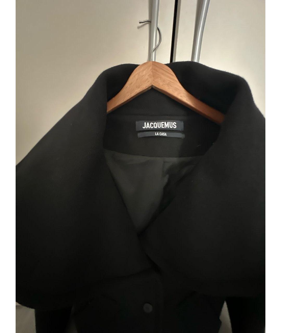 JACQUEMUS Черное шерстяное пальто, фото 4