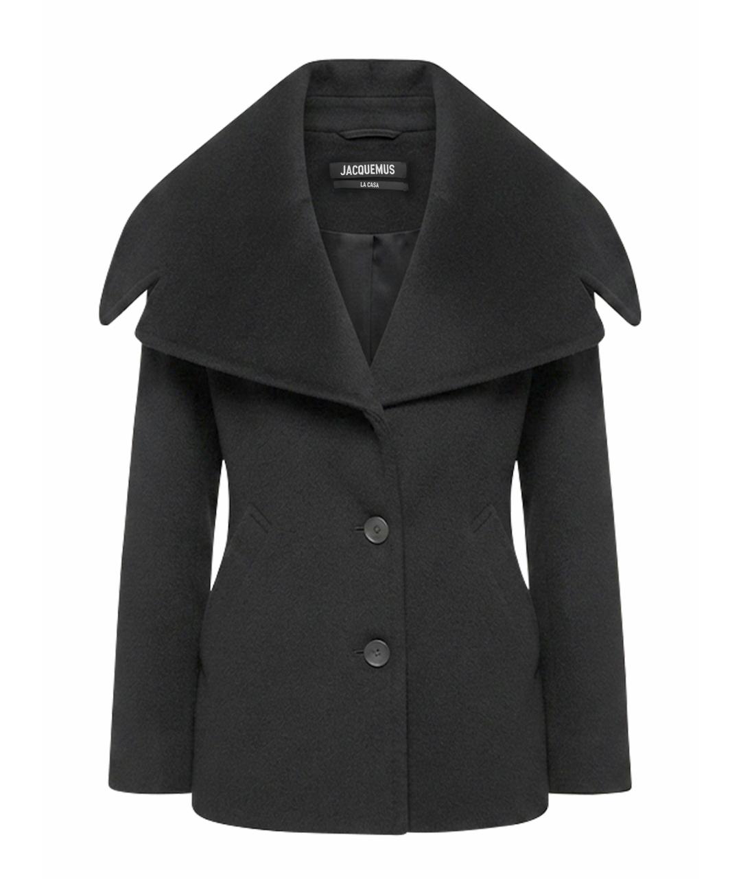JACQUEMUS Черное шерстяное пальто, фото 1