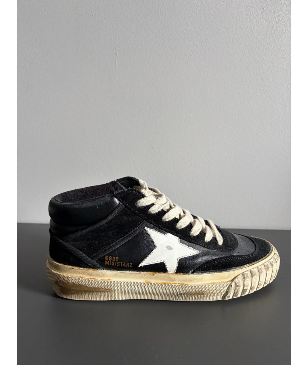 GOLDEN GOOSE Черные кожаные кеды, фото 5