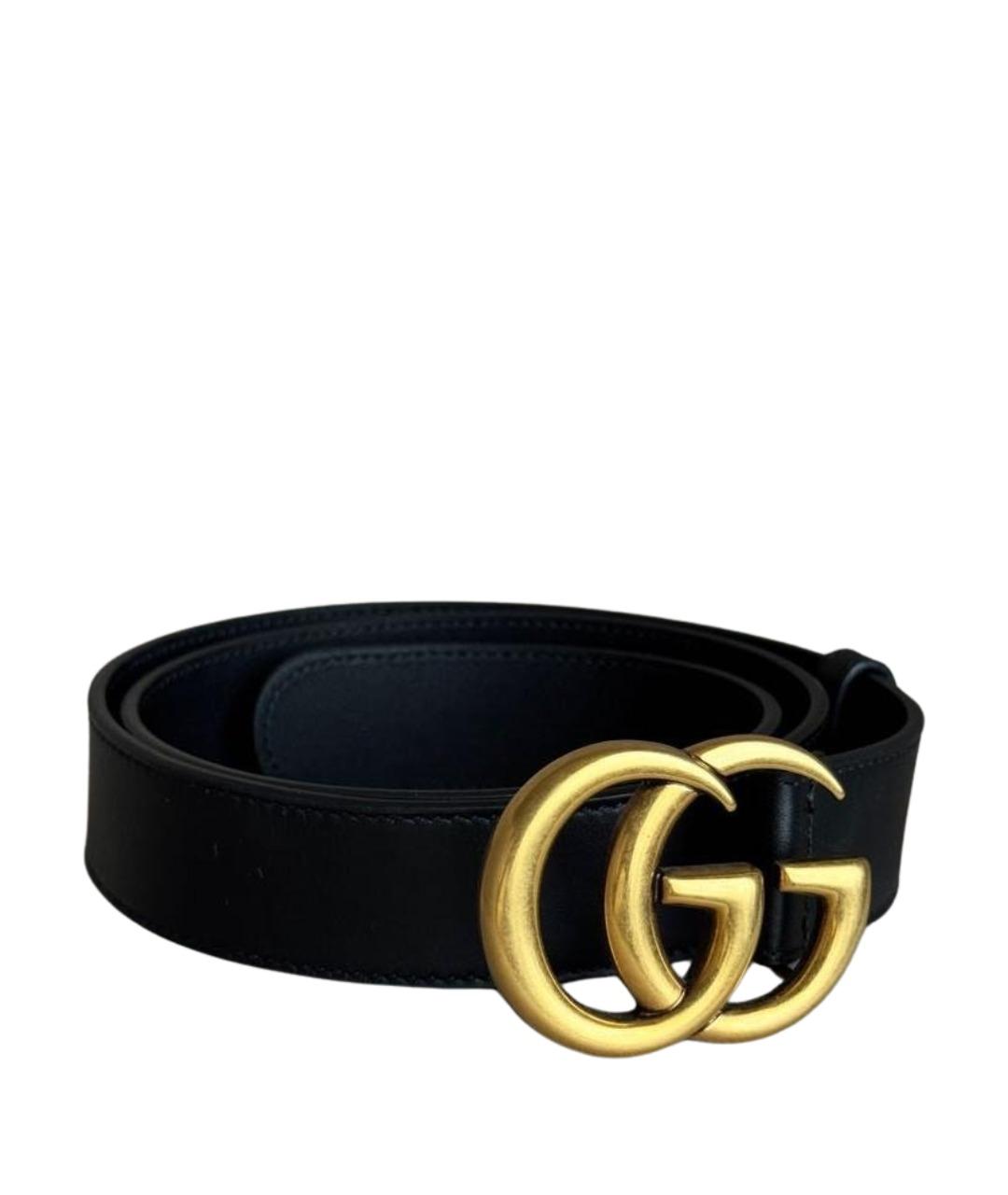 GUCCI Черный кожаный ремень, фото 1
