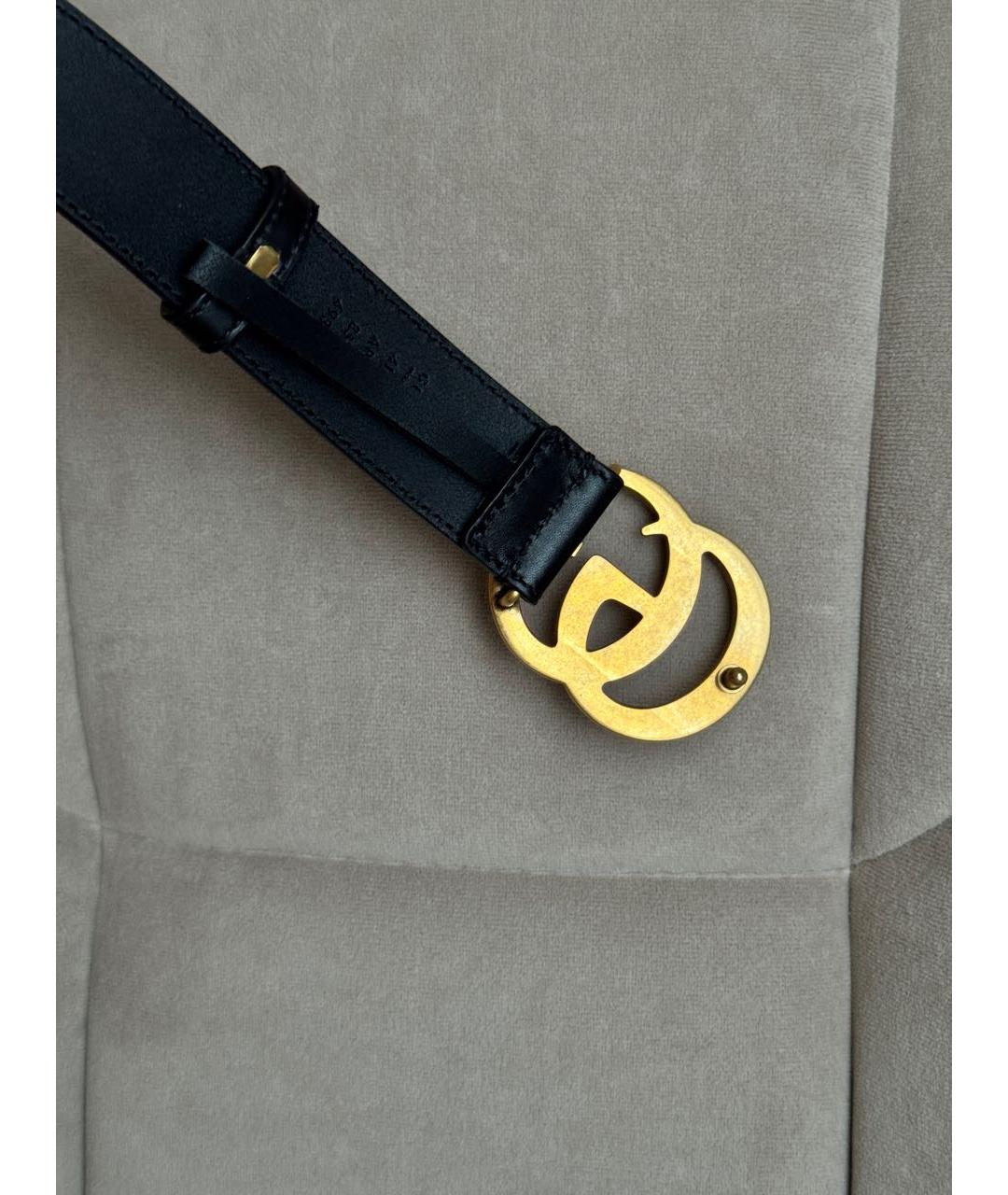 GUCCI Черный кожаный ремень, фото 2