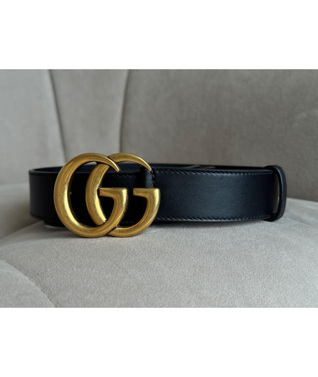 GUCCI Черный кожаный ремень, фото 4