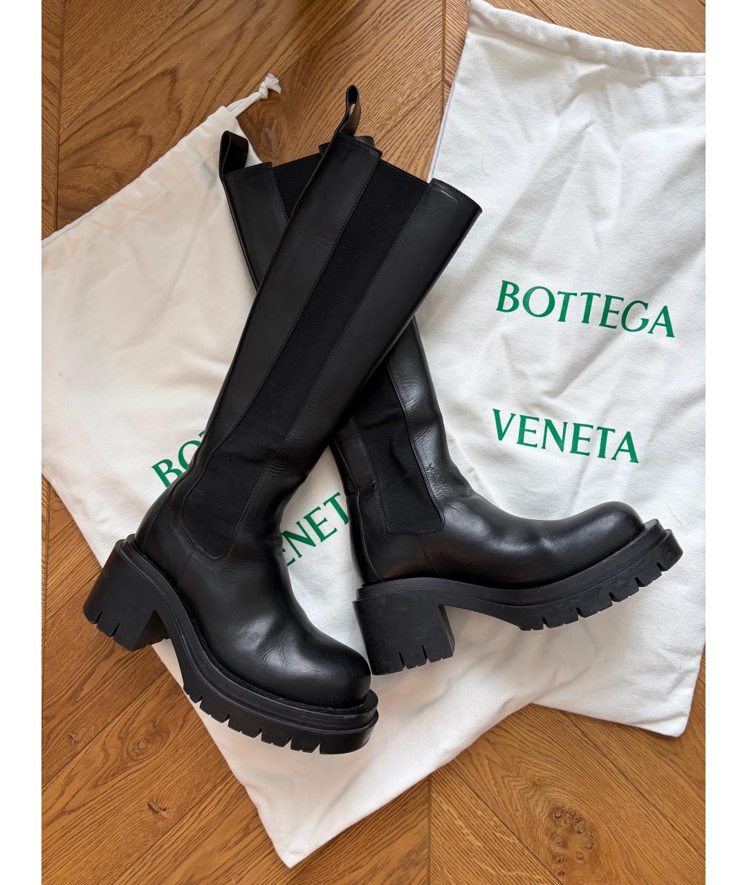 BOTTEGA VENETA Черные кожаные сапоги, фото 6
