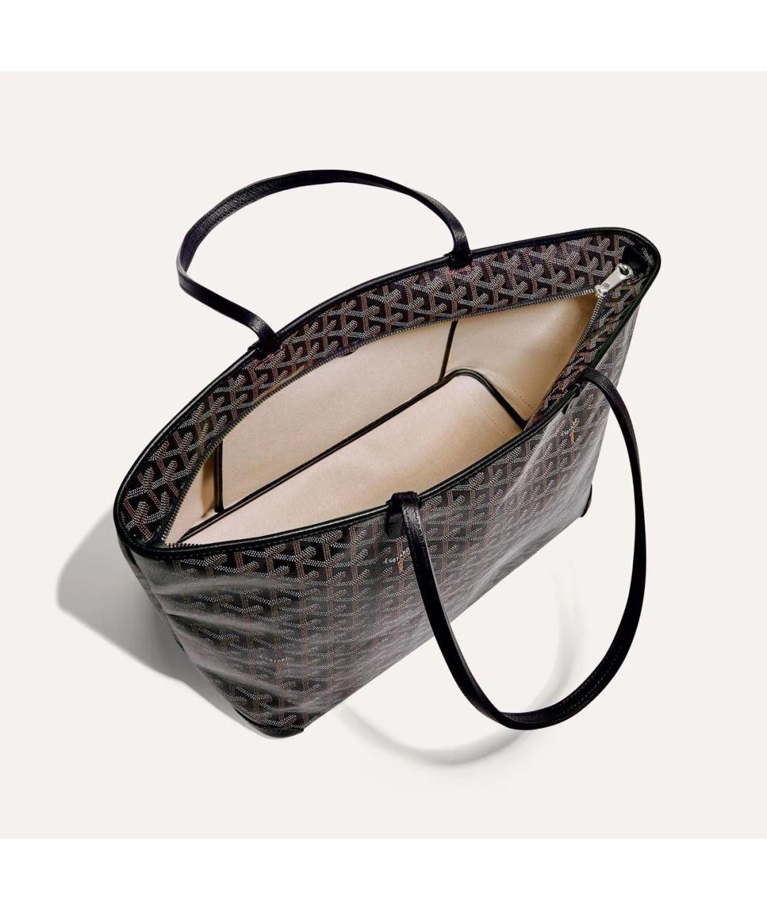 GOYARD Черная сумка через плечо из канвы, фото 4