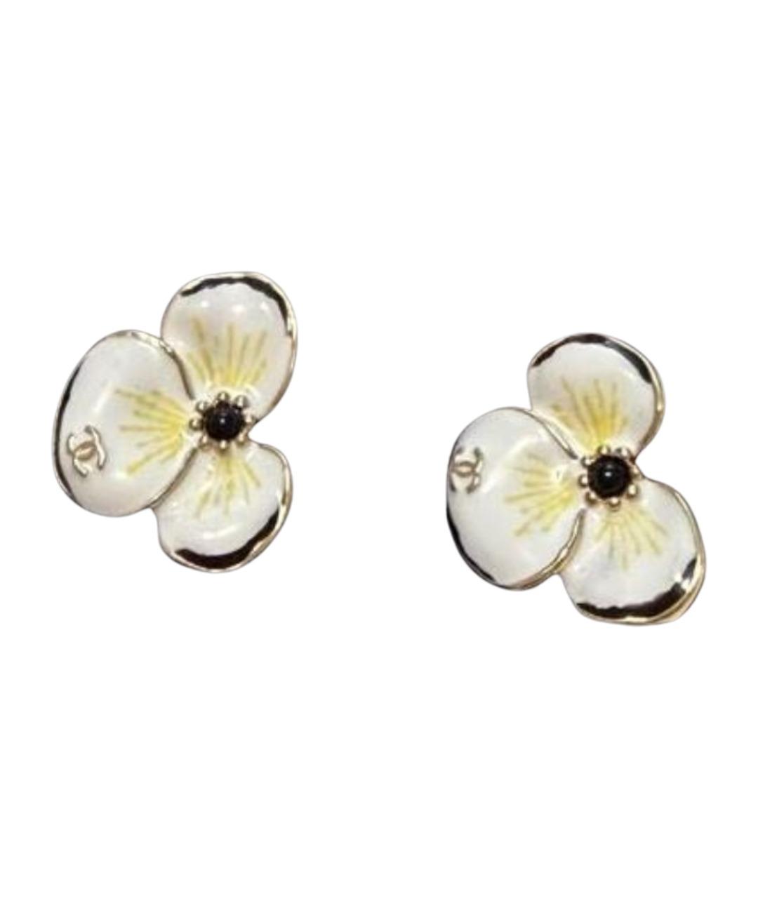 CHANEL Белые серьги, фото 1