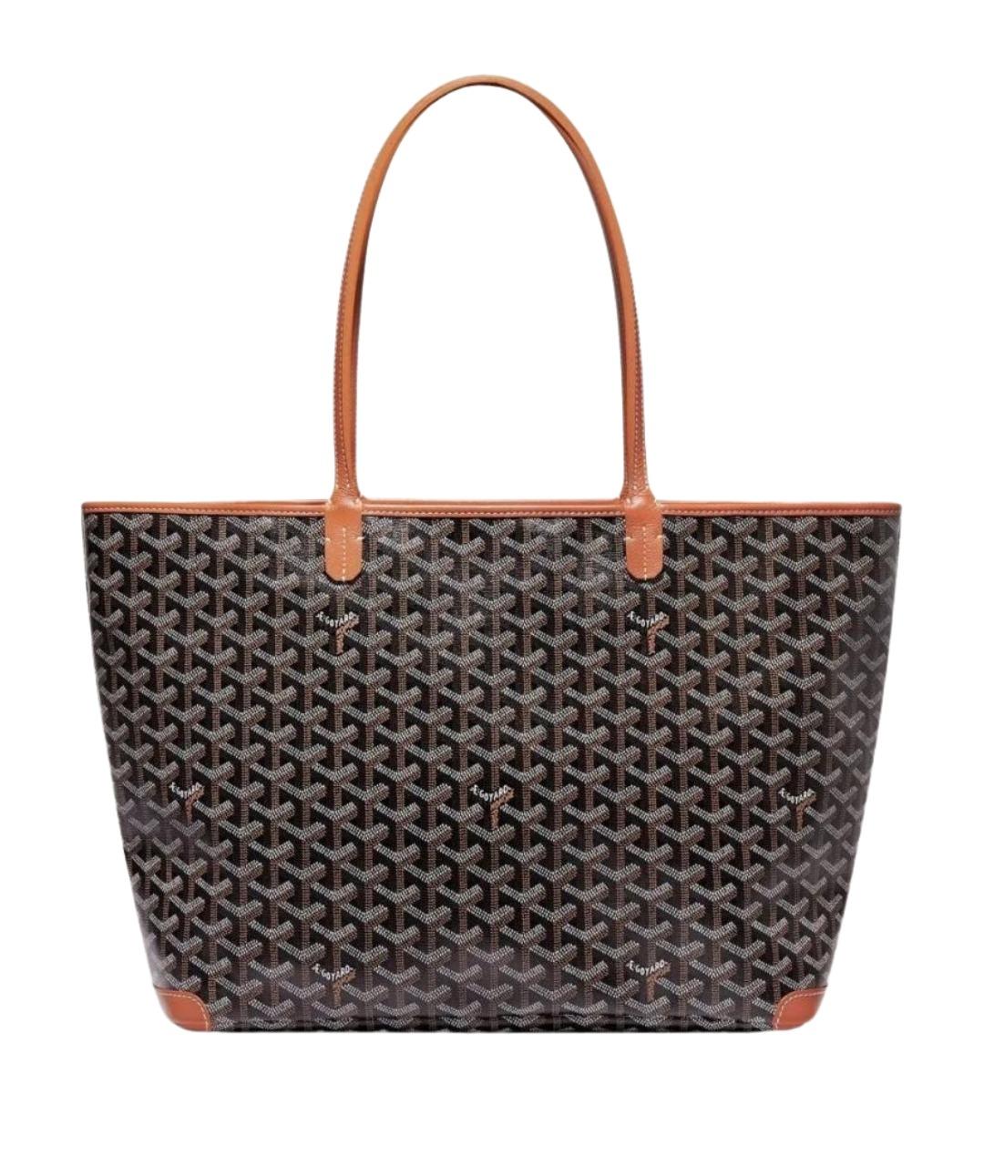 GOYARD Коричневая сумка через плечо из канвы, фото 1
