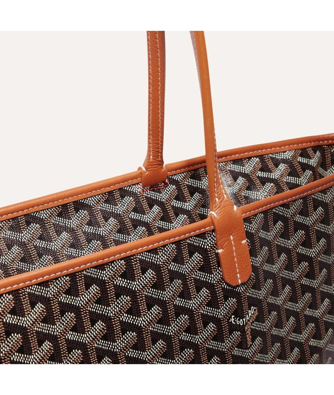 GOYARD Коричневая сумка через плечо из канвы, фото 3