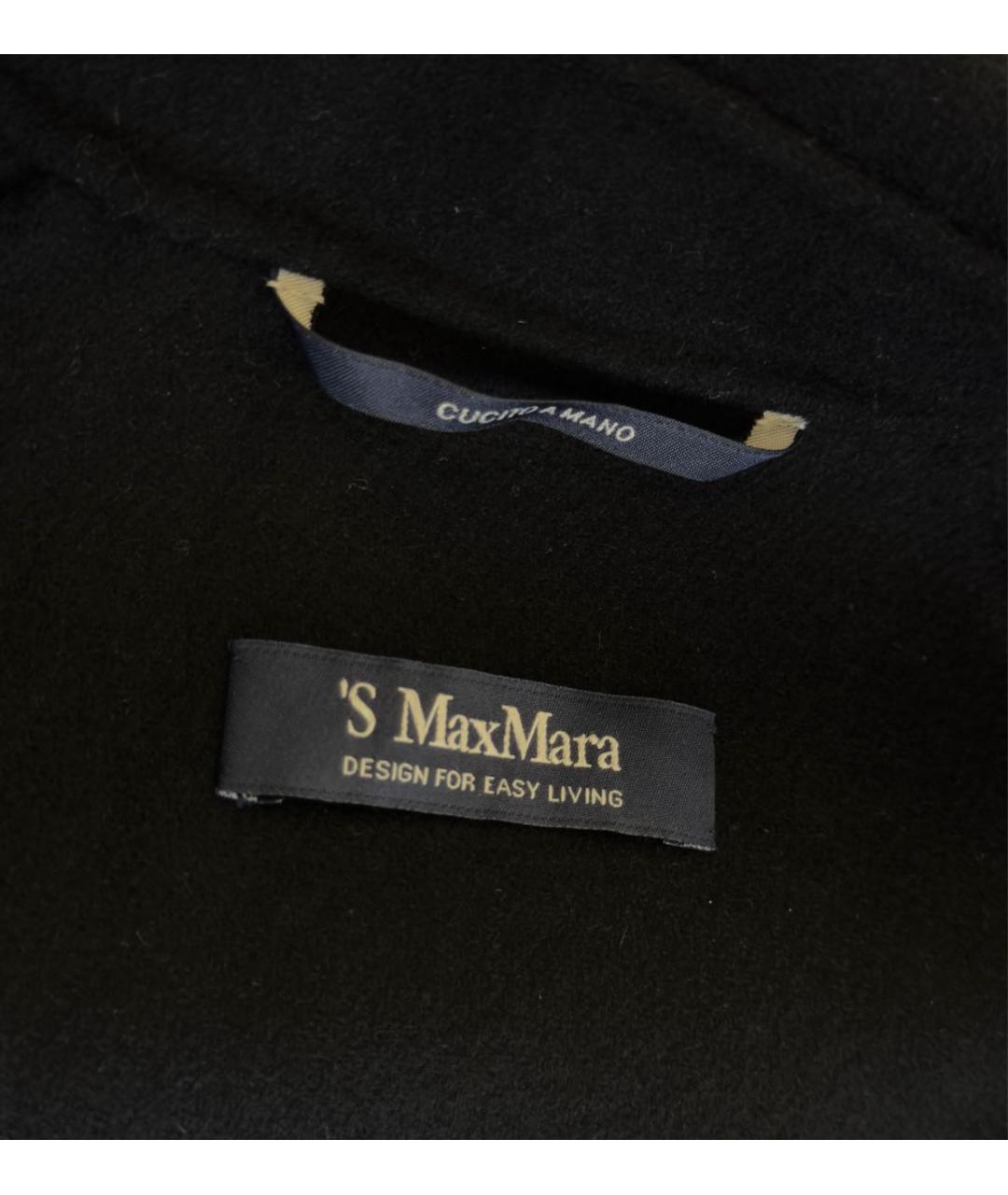 'S MAX MARA Черное шерстяное пальто, фото 8