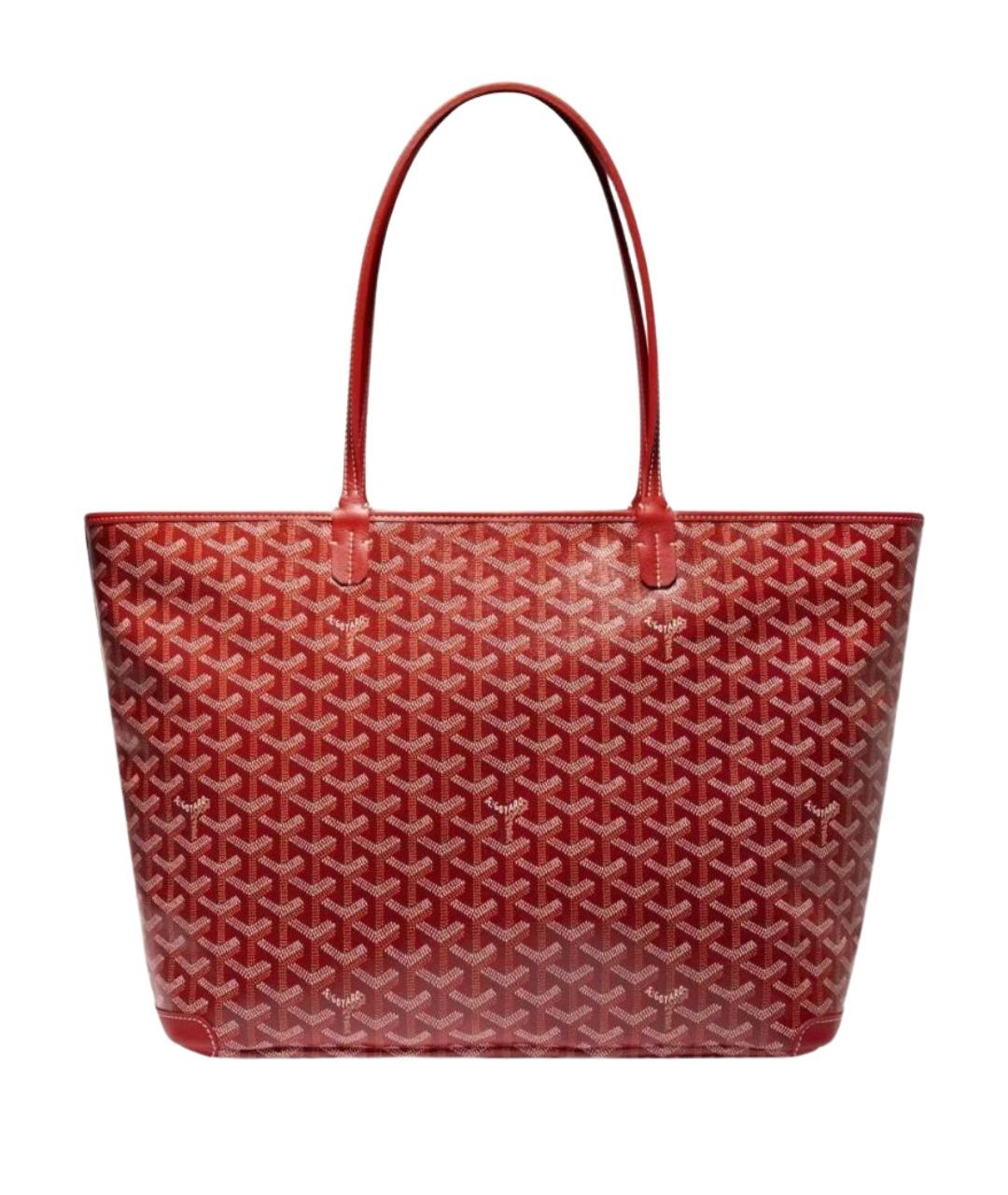 GOYARD Красная сумка через плечо из канвы, фото 1
