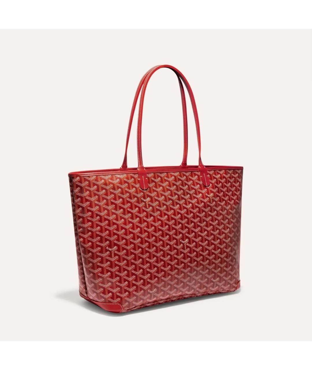 GOYARD Красная сумка через плечо из канвы, фото 2