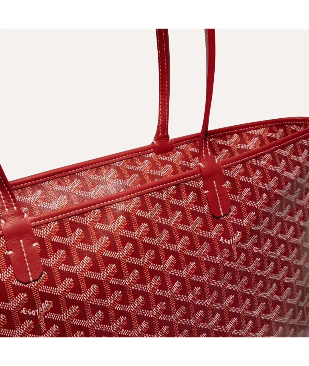 GOYARD Красная сумка через плечо из канвы, фото 3