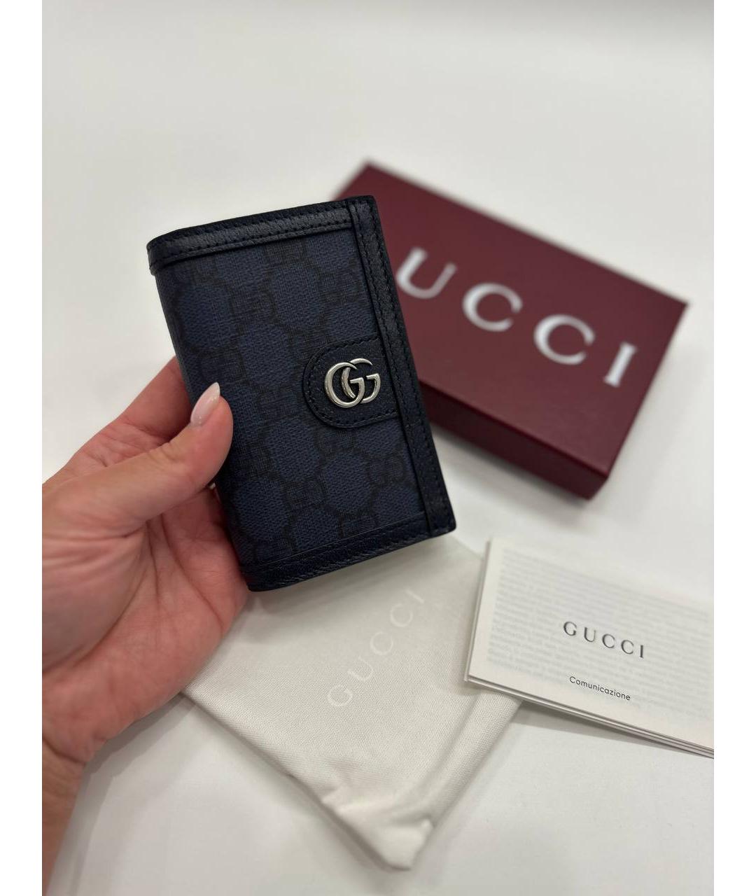 GUCCI Темно-синяя визитница, фото 5
