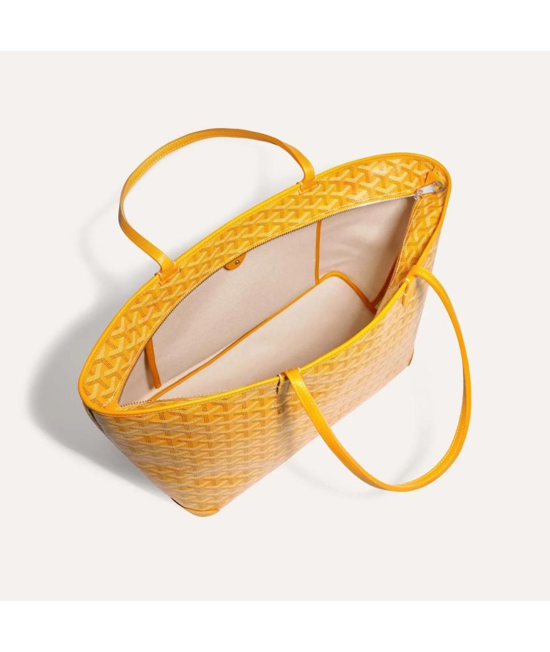GOYARD Желтая сумка через плечо из канвы, фото 4