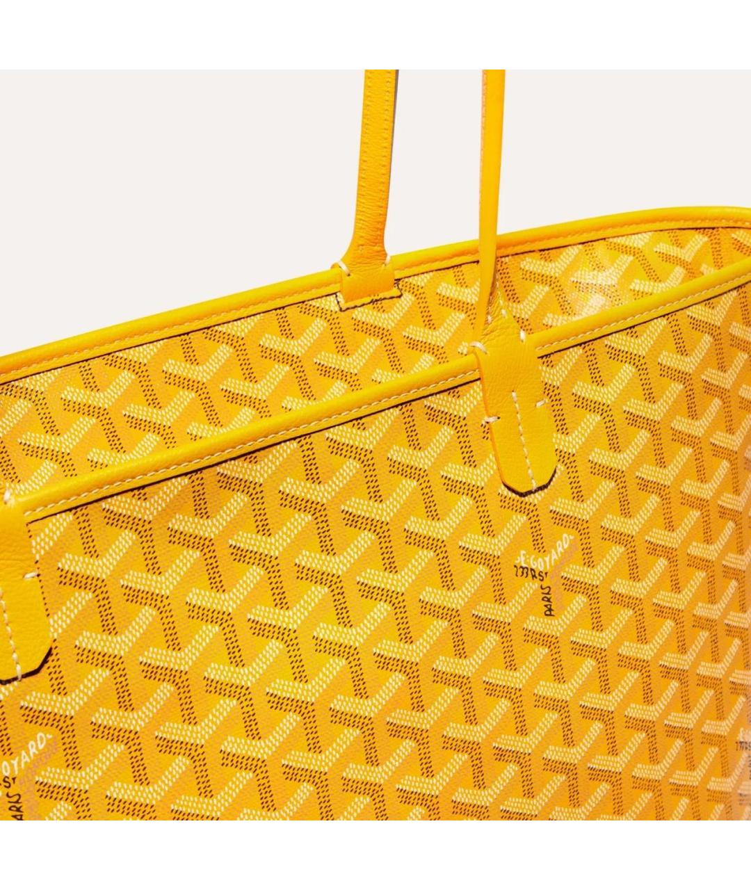 GOYARD Желтая сумка через плечо из канвы, фото 3