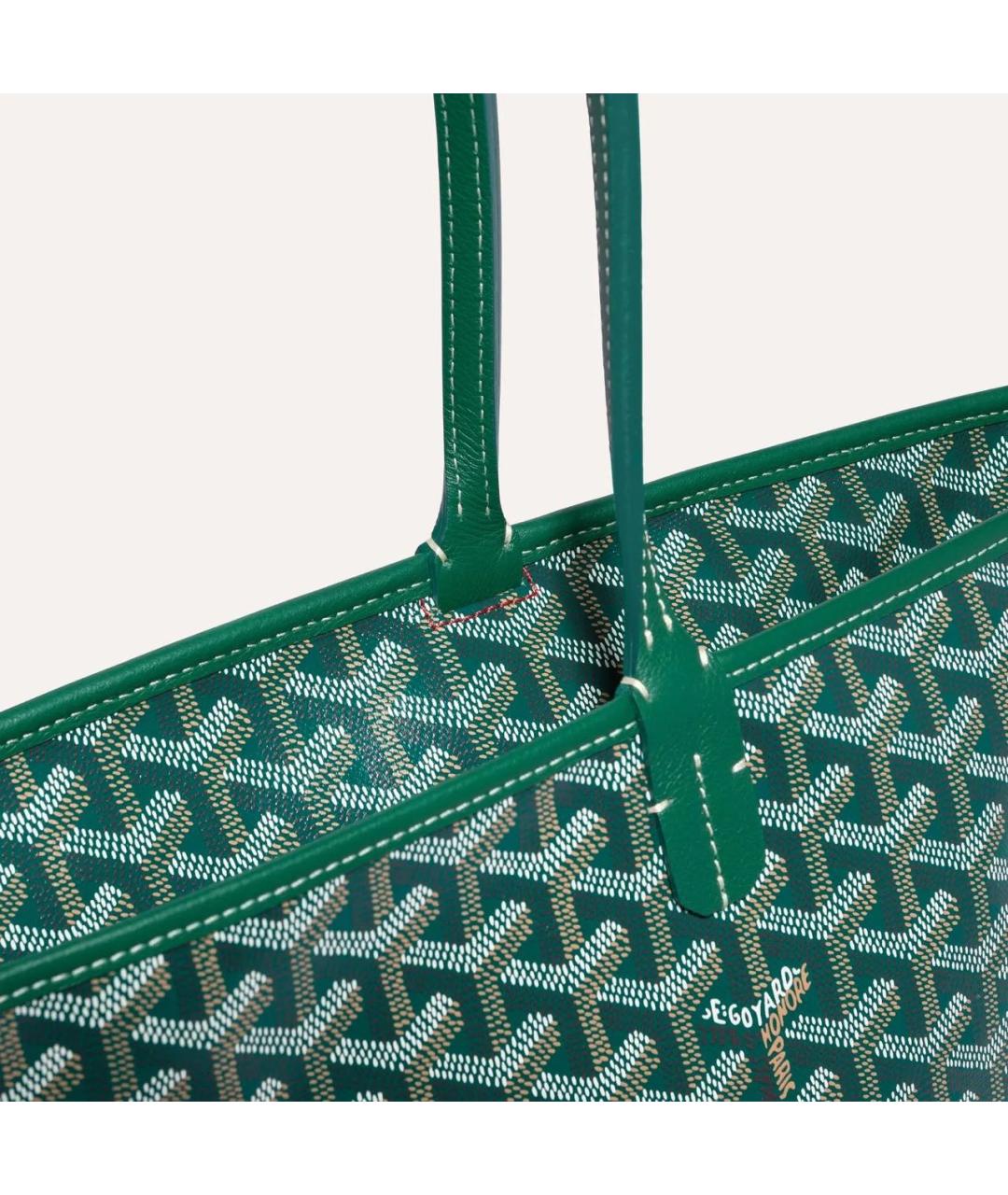 GOYARD Зеленая сумка через плечо из канвы, фото 3