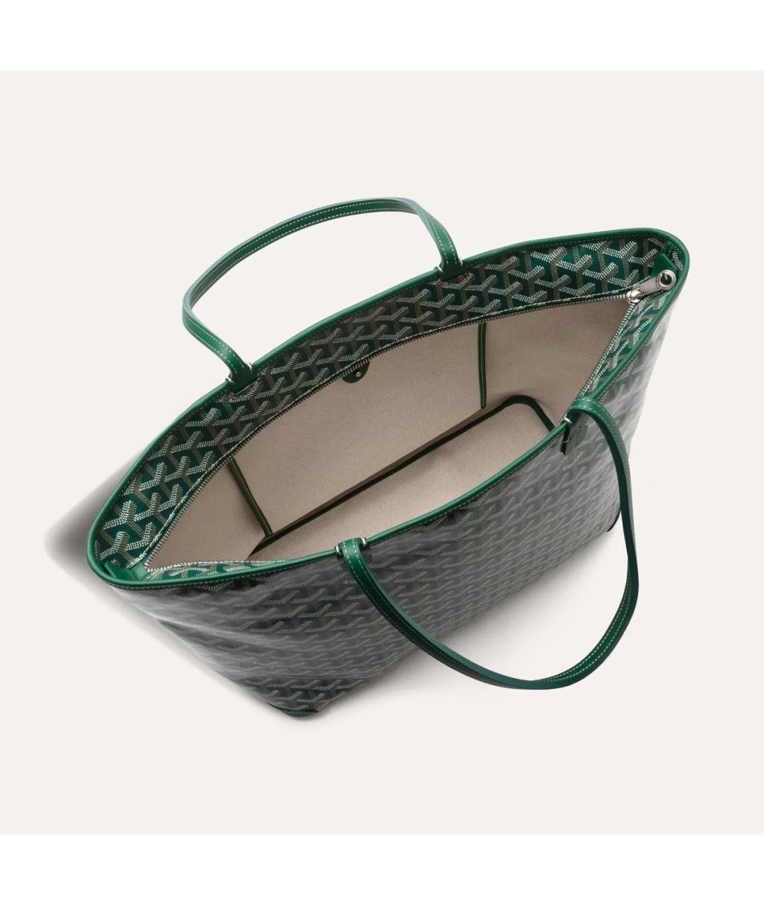 GOYARD Зеленая сумка через плечо из канвы, фото 4