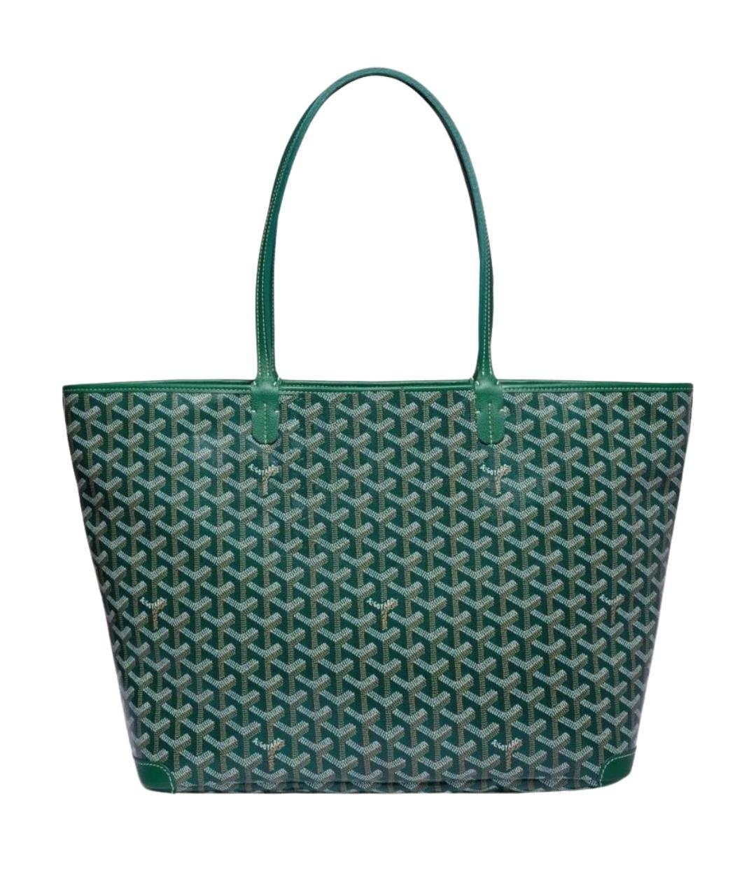 GOYARD Зеленая сумка через плечо из канвы, фото 1