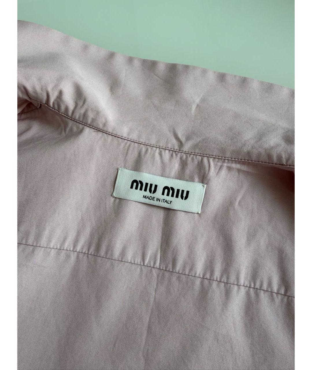 MIU MIU Розовая хлопковая рубашка, фото 3