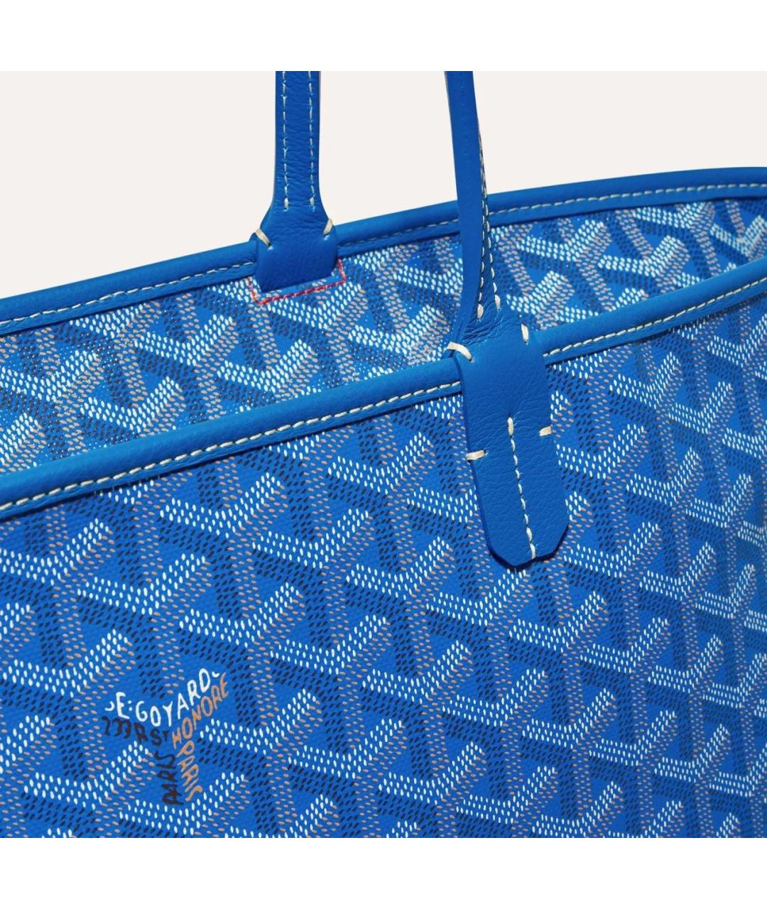GOYARD Синяя сумка через плечо из канвы, фото 3