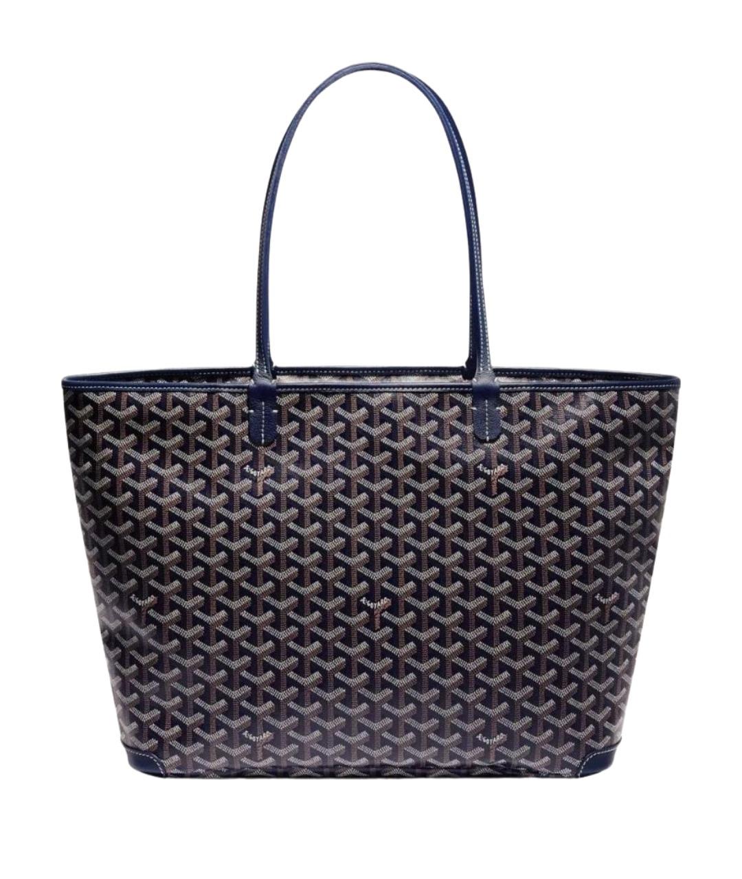 GOYARD Темно-синяя сумка через плечо из канвы, фото 1