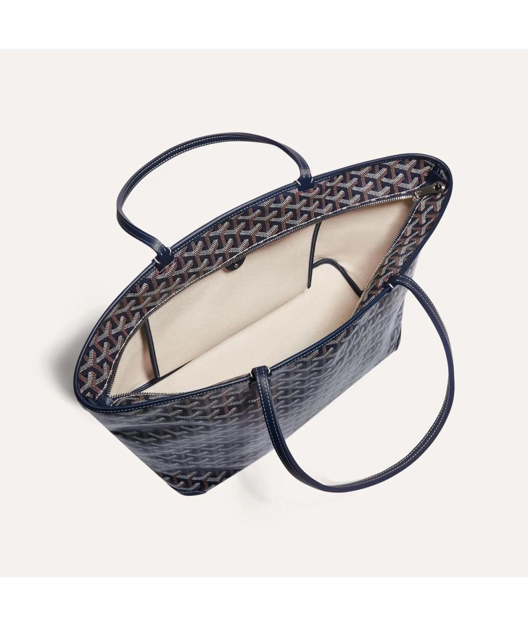 GOYARD Темно-синяя сумка через плечо из канвы, фото 4