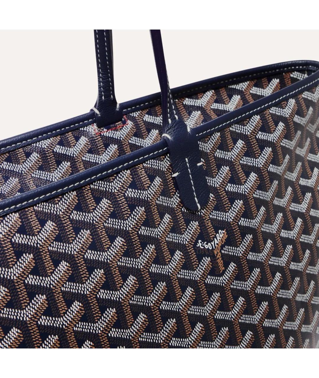 GOYARD Темно-синяя сумка через плечо из канвы, фото 3