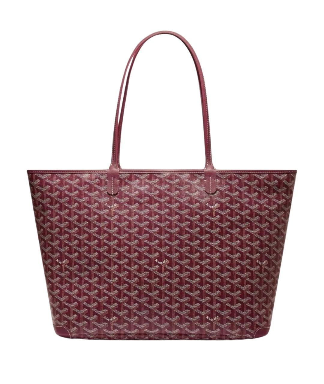 GOYARD Бордовая сумка через плечо из канвы, фото 1