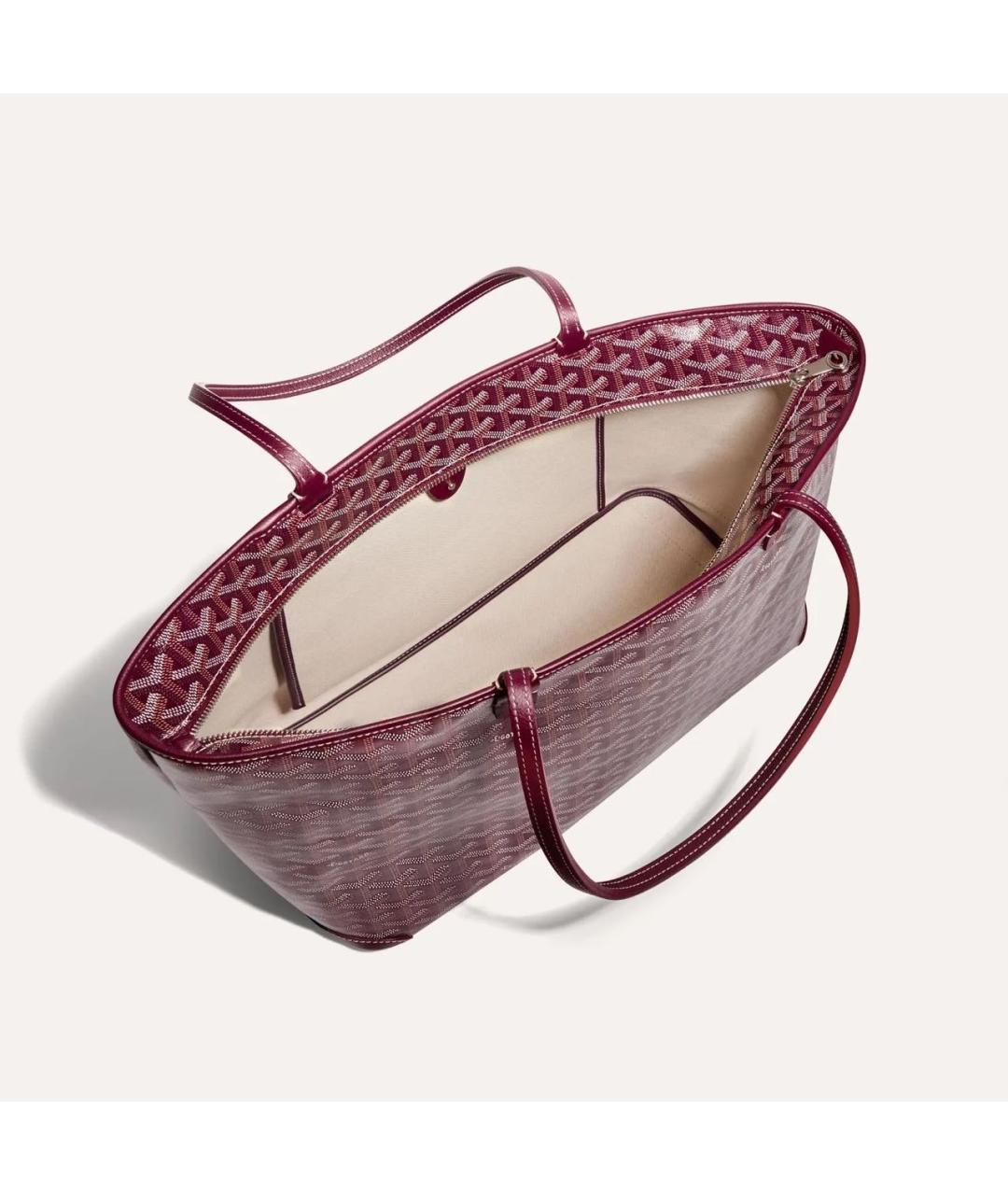 GOYARD Бордовая сумка через плечо из канвы, фото 4