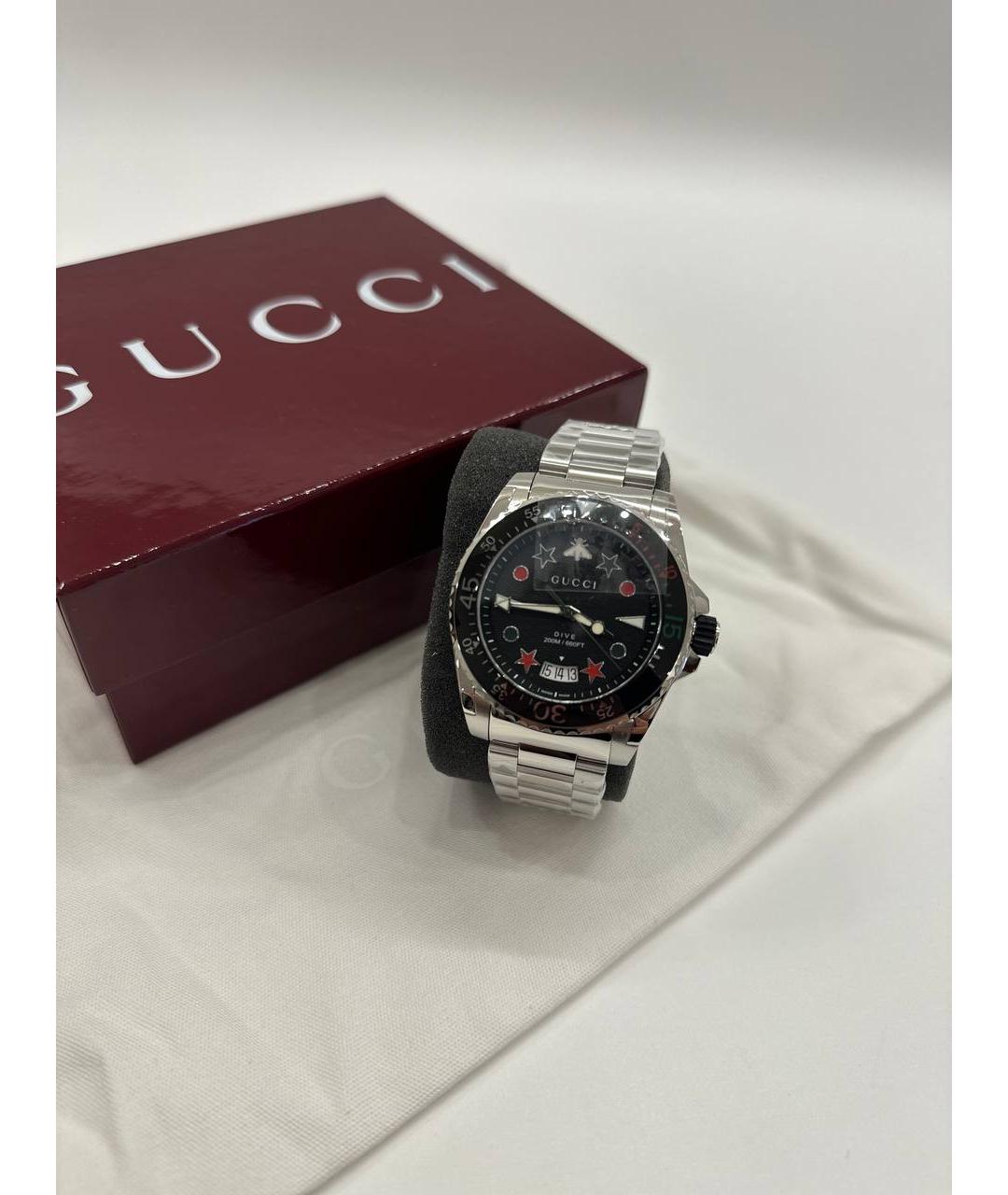 GUCCI Серебряные стальные часы, фото 5