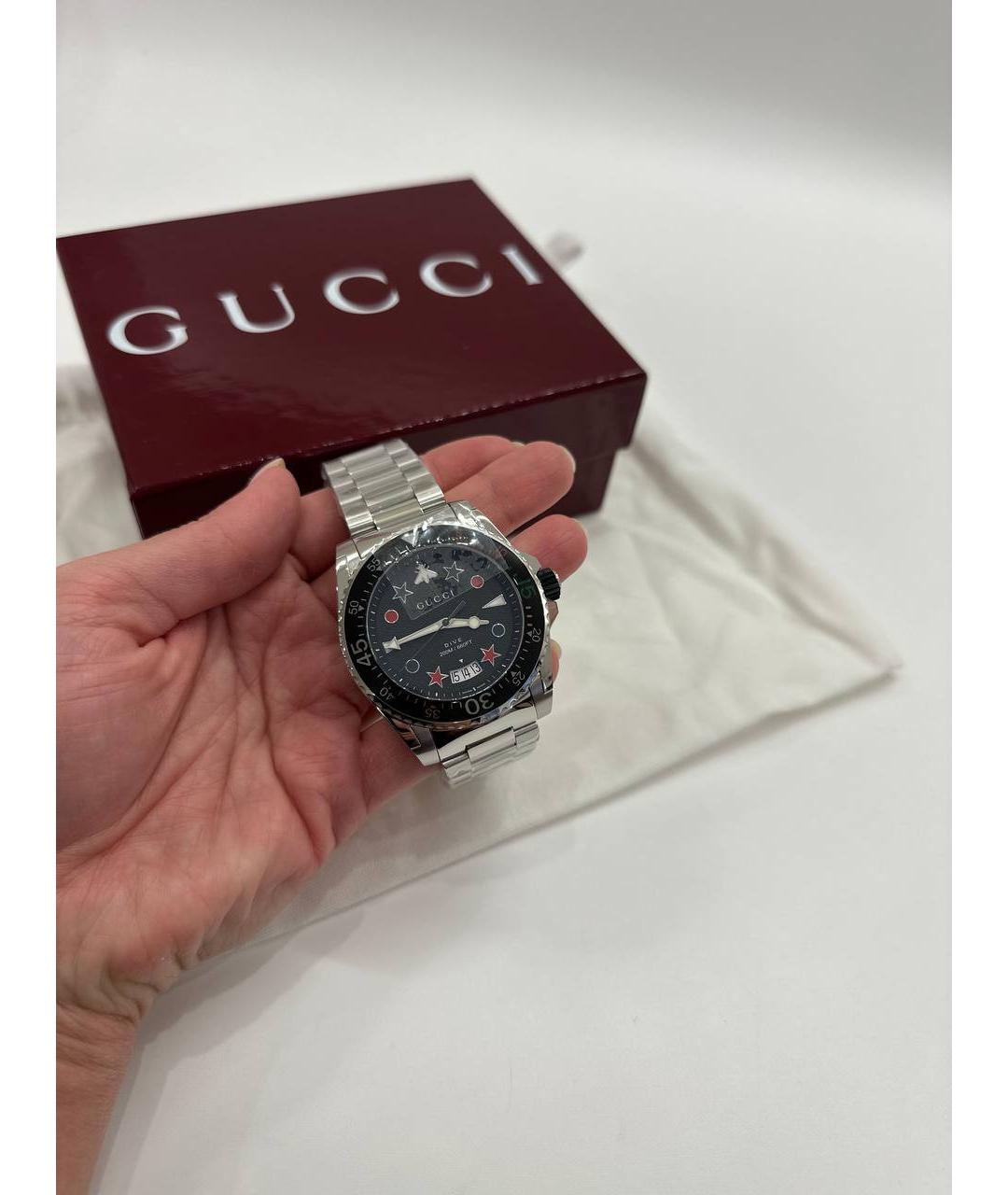 GUCCI Серебряные стальные часы, фото 4