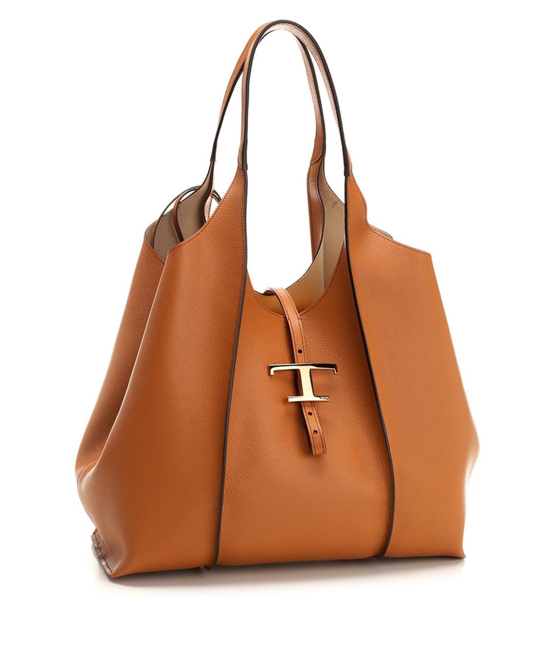 TOD'S Коричневая кожаная сумка тоут, фото 2