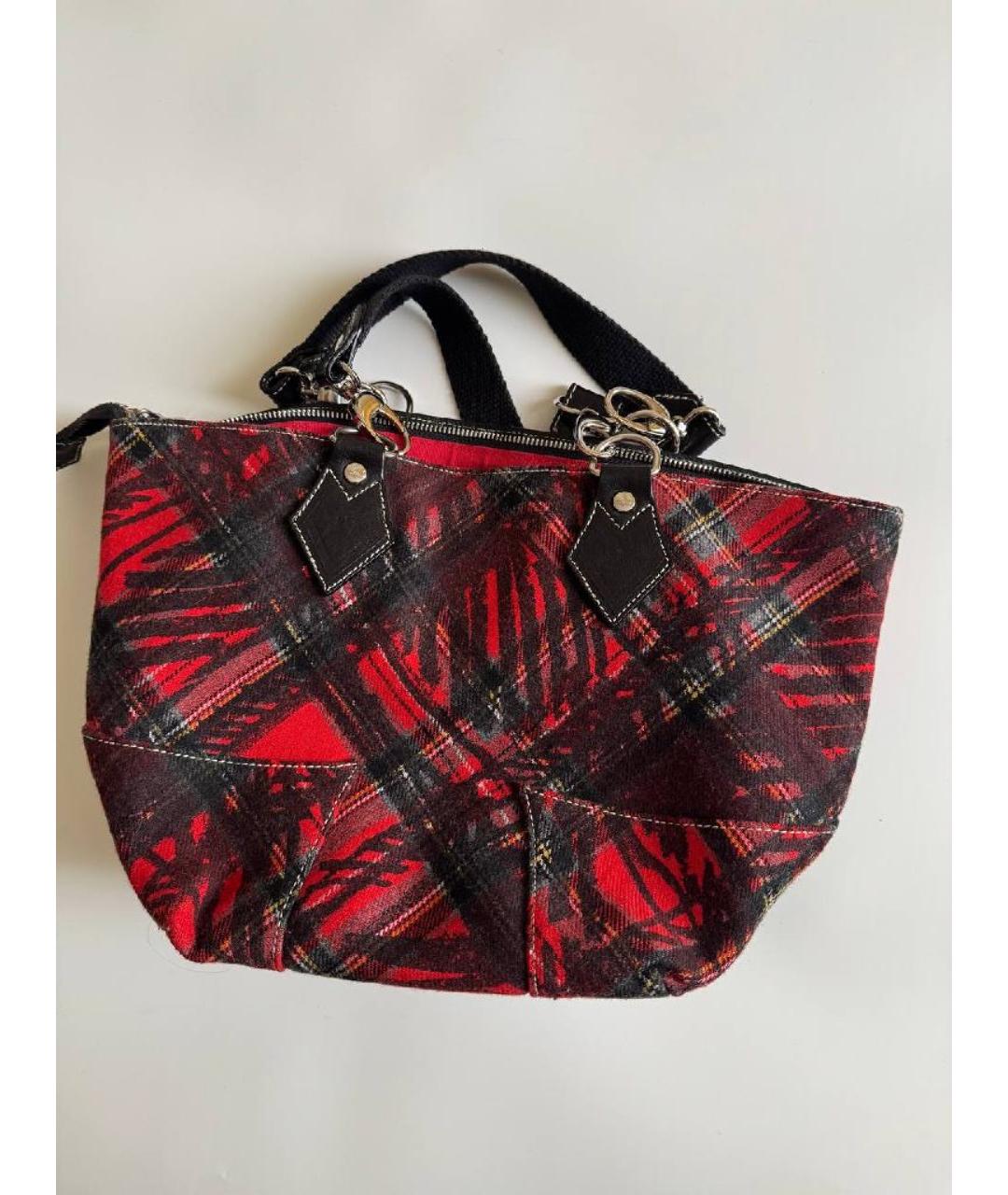 VIVIENNE WESTWOOD Красная шерстяная сумка с короткими ручками, фото 3