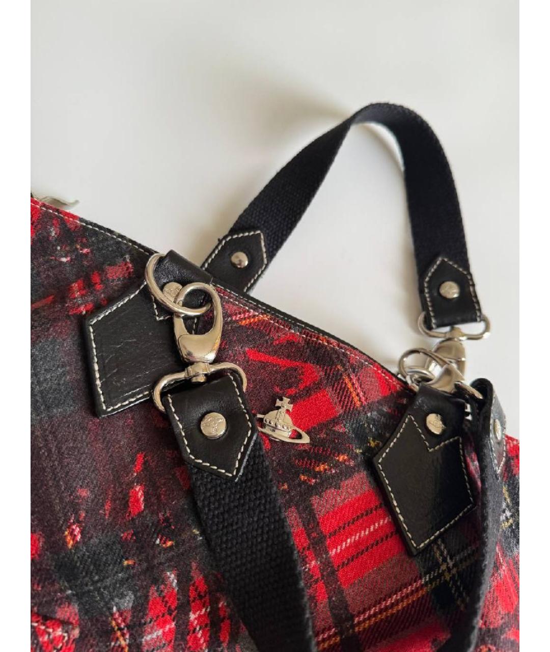 VIVIENNE WESTWOOD Красная шерстяная сумка с короткими ручками, фото 4