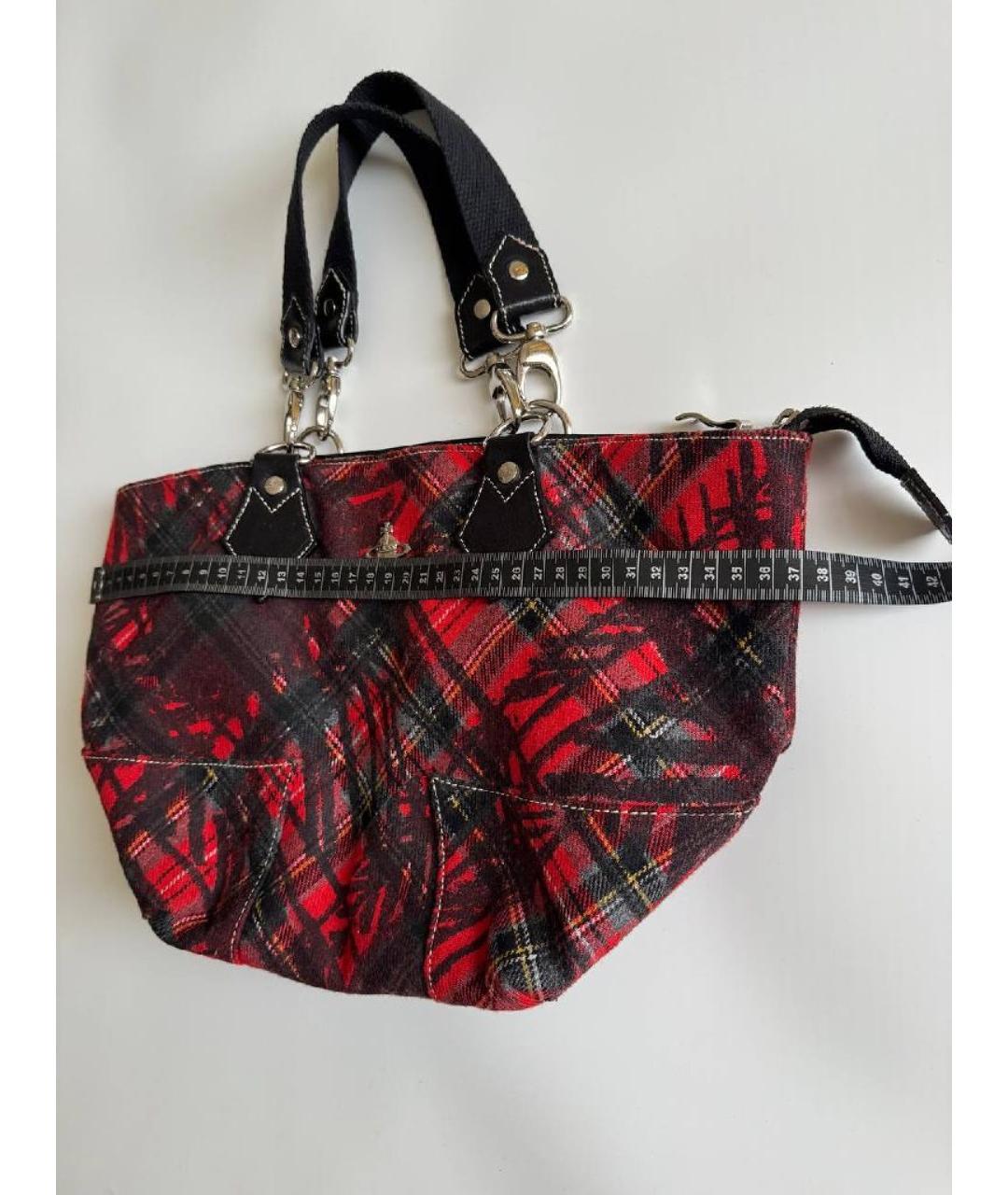 VIVIENNE WESTWOOD Красная шерстяная сумка с короткими ручками, фото 7