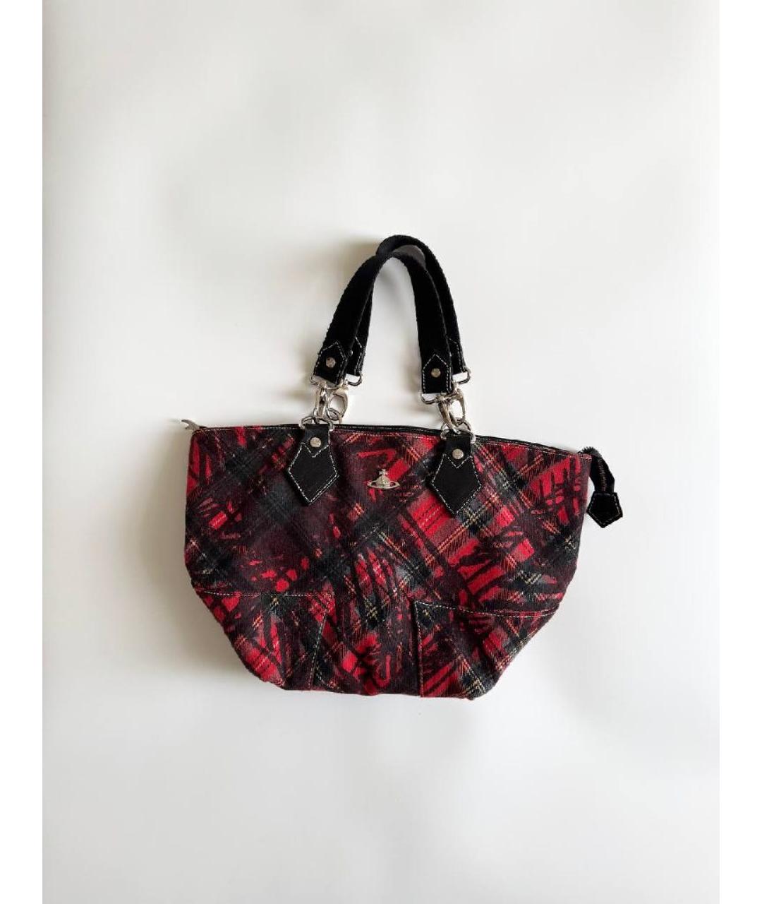 VIVIENNE WESTWOOD Красная шерстяная сумка с короткими ручками, фото 10