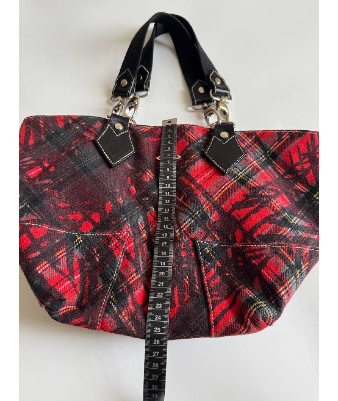 VIVIENNE WESTWOOD Красная шерстяная сумка с короткими ручками, фото 9
